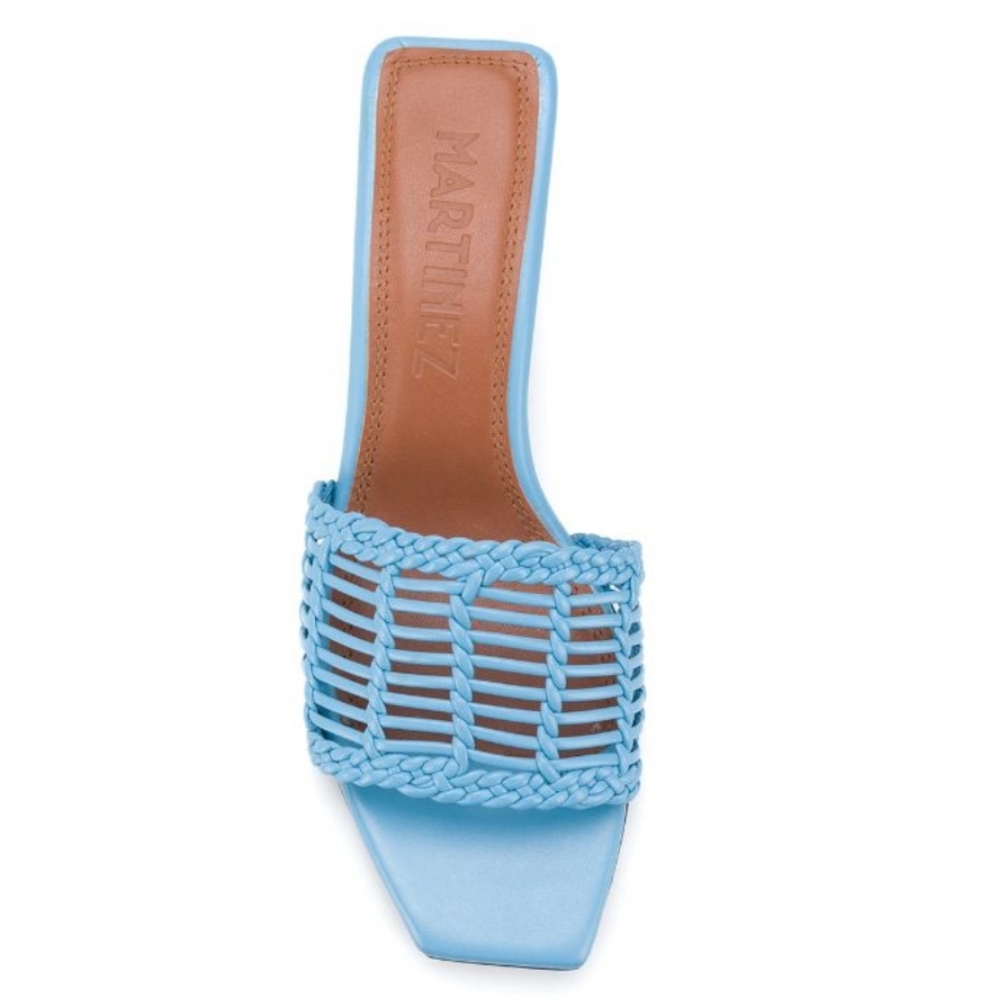 Souliers Martinez Celia Persiana Slide Sandal in Sky Blue - Picture 2 of 13